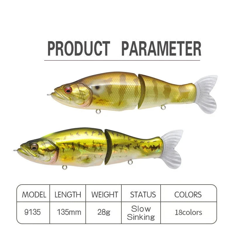 Swimbait Fishing Lure 135mm 31g Multi Joint Slow Sinking Bait Wobbler Artificial Hard bait Bass Pike Sea Fishing