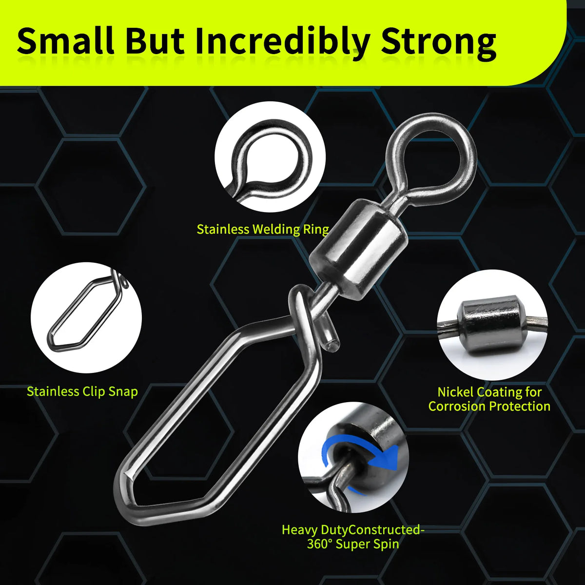 Fishing Swivels Snap 25~100Pcs Fishing Rolling Swivel Interlock Clip Barrel Swivel Snap Lure Line Connector Saltwater Freshwater