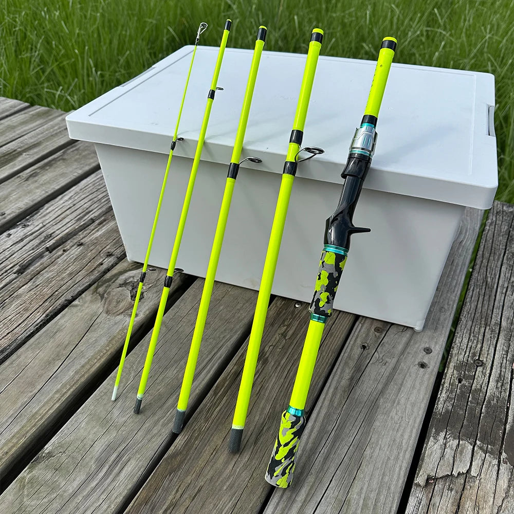 Spinning Casting Carbon Fishing Rod 4-5 Sections 1.8/2.1m Portable Travel Rod Spinning Fishing Rods Fishing Tackle For all Water