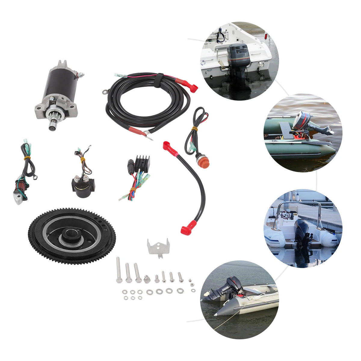 Yamaha 2-Stroke 40PS Outboard Electric Start Kit Yamaha Outboard Engine Starter Motor Conversion Kit