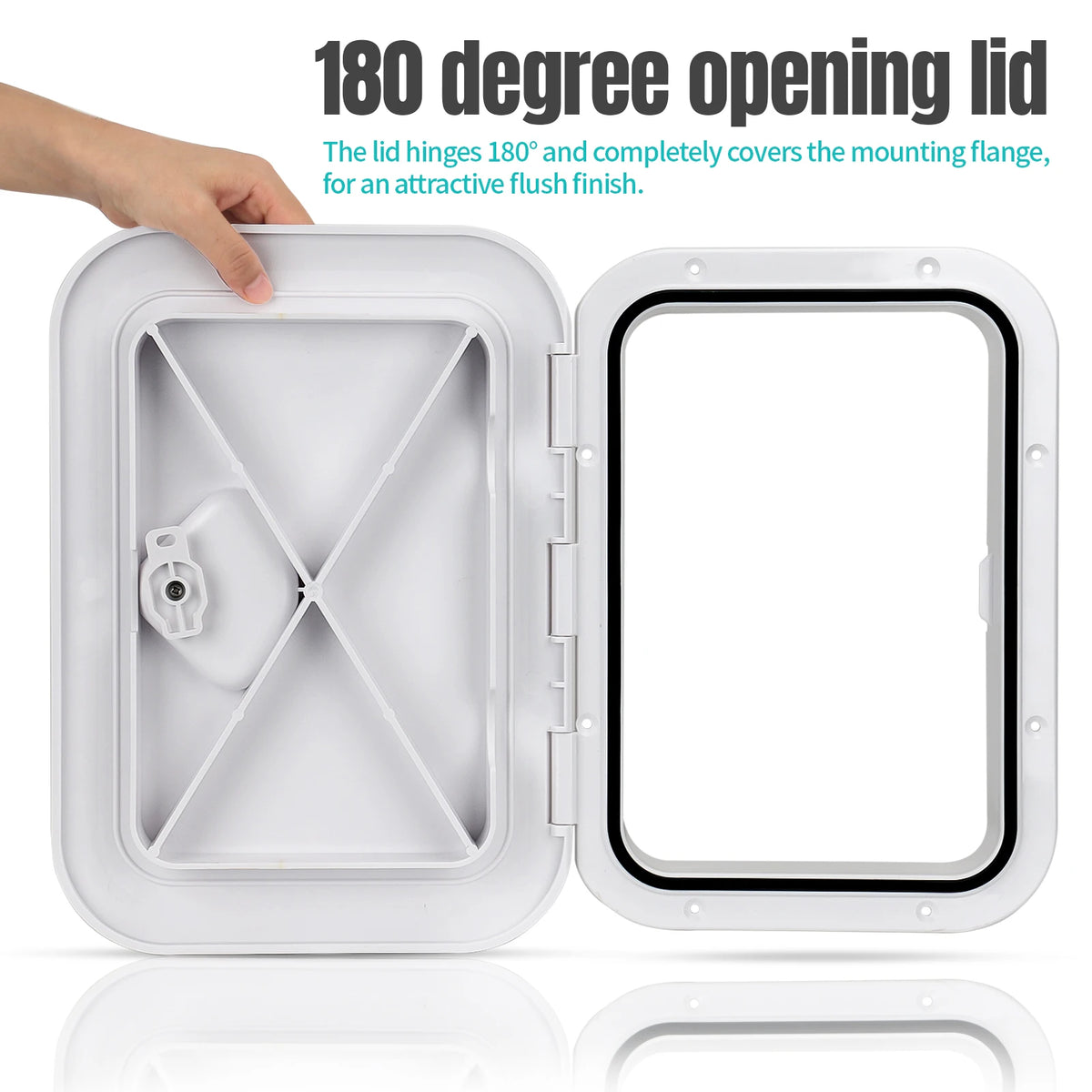 ABS Deck Access Hatch Cover, Waterproof Anti-UV, Non-Skid Inspection, Marine Boat, Yacht, RV, 15x11"