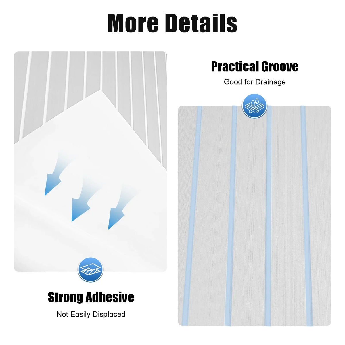 EVA Foam Teak Sheet Marine Flooring Yacht Synthetic Boat Decking Self-Adhesive Pad 35.4"X94.5"
