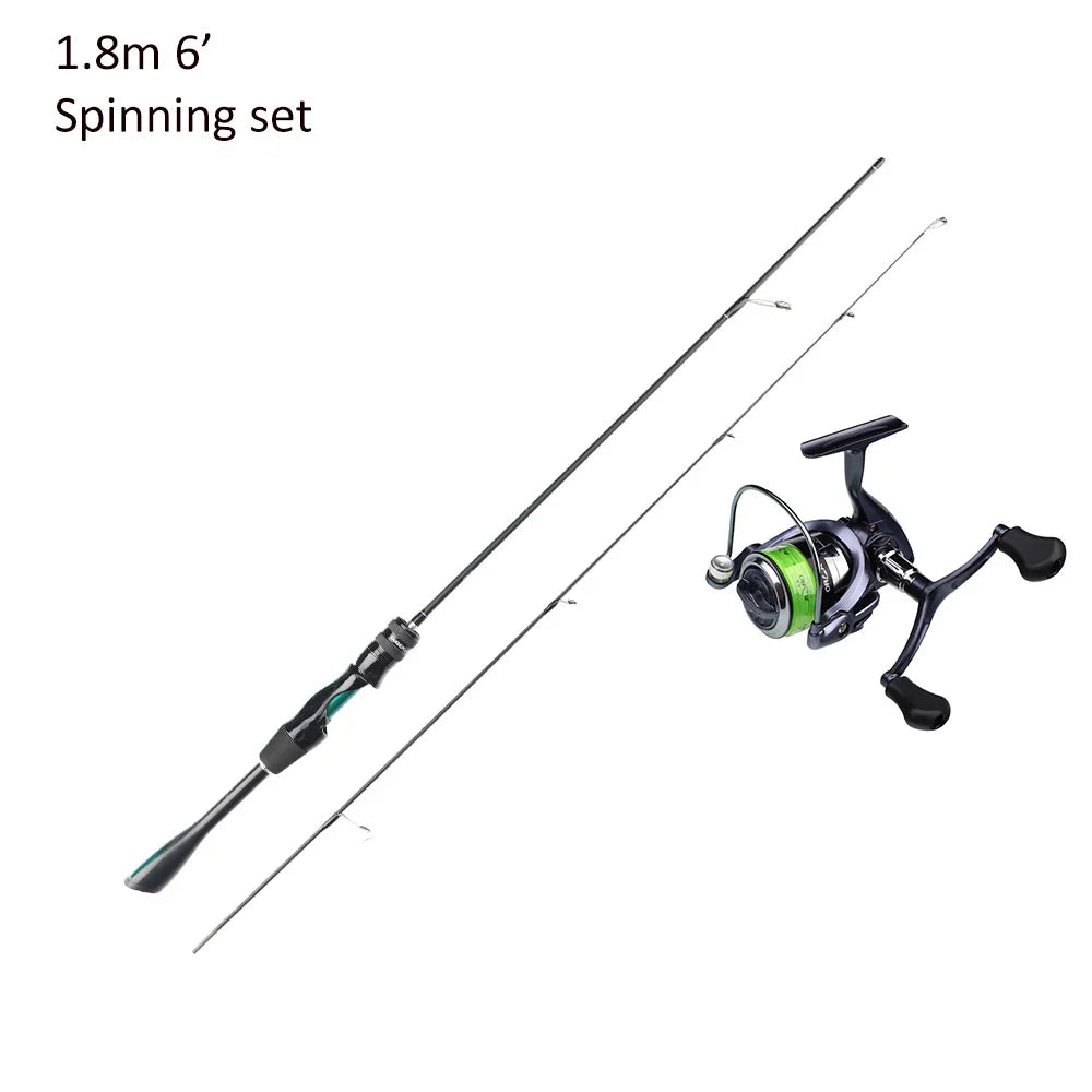FISHINGFANS ORCA ULTRALIGHT UL SOLID TIP TAPERED HANDLE TROUT LAKE RIVER SPINNING CASTING FISHING ROD