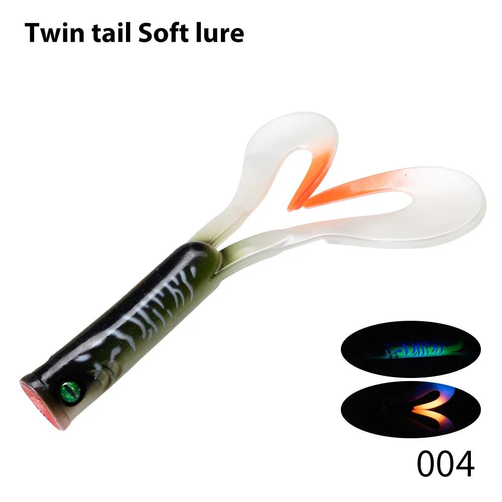 Hunthouse Twin Tail Trailer Soft Fishing Lure Silicone Spinning 145/175mm 21.7/36.7g PVC For Pike Barsch Zander Fish Accessories