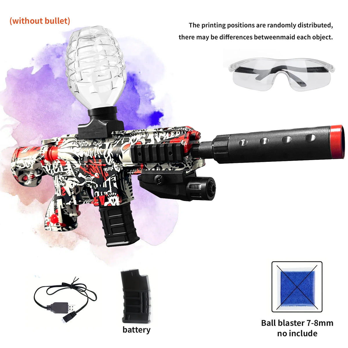 Electric Gel Ball Blaster Gun, Splat Gun High-Speed Splatter Ball Toy Gun ,Outdoor Activities-Fighting Shooting Team Game