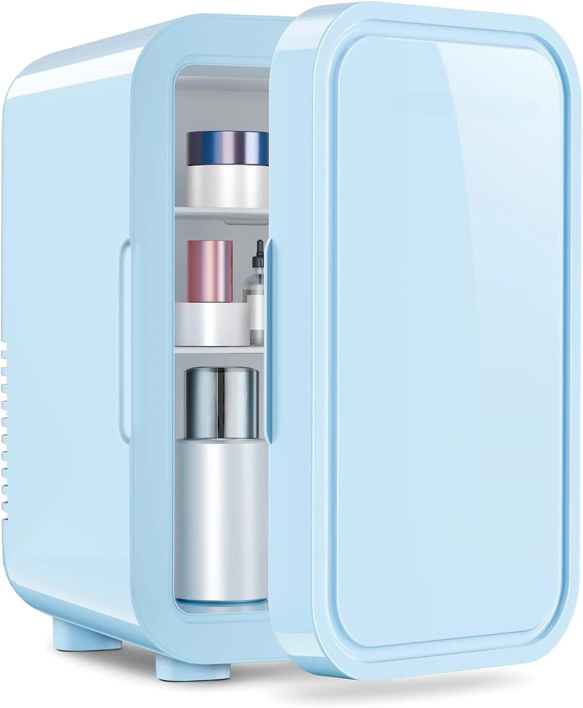 Mini Fridge, 6 Liter/8 Can 110V AC/DC Portable Thermoelectric Cooler Refrigerators for Bedroom