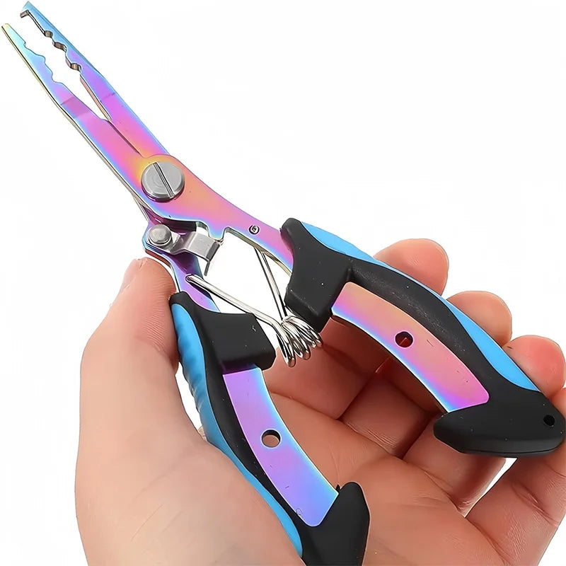 1pc Multifunctional Fishing Pliers Stainless Steel Wire Cutting Pliers Portable Open Ring Titanium Plated Fishing Tool