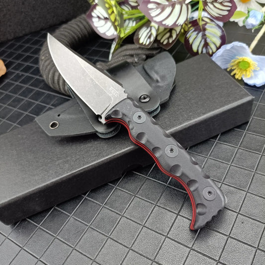 TKELL 003 Knife Multi-functional Wilderness Rescue Tool EDC Straight Knife Cutting Knife Outdoor Camping & Fishing Gear with K Sheath Good Gift Ideas for Festivals