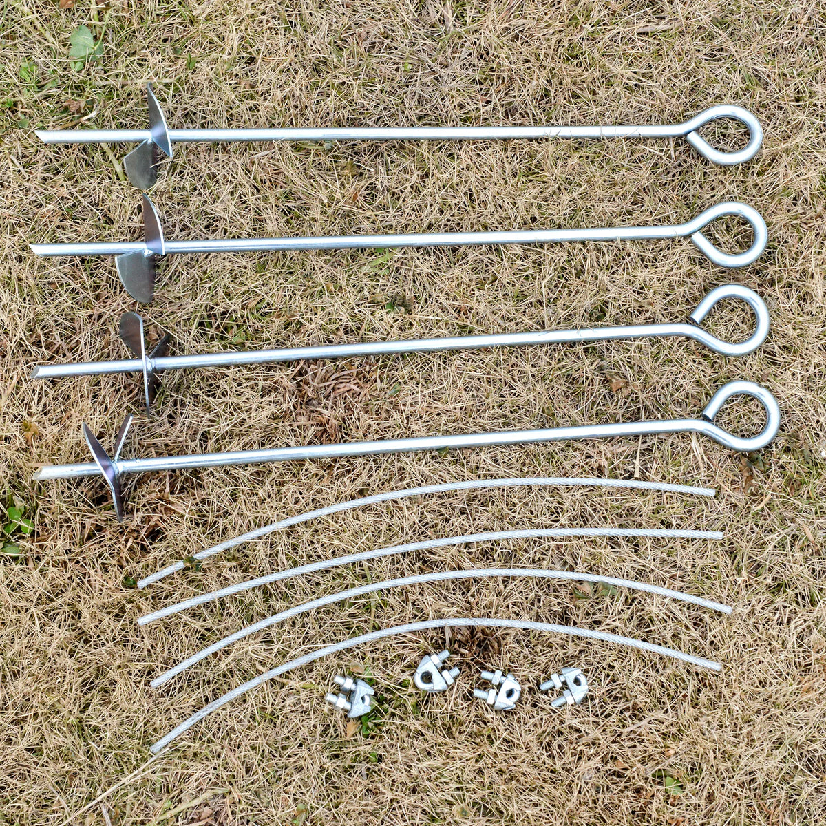 6'x8' Outside Vehicle Port/Tent w/ Stakes & Guy Wire Stability Kit