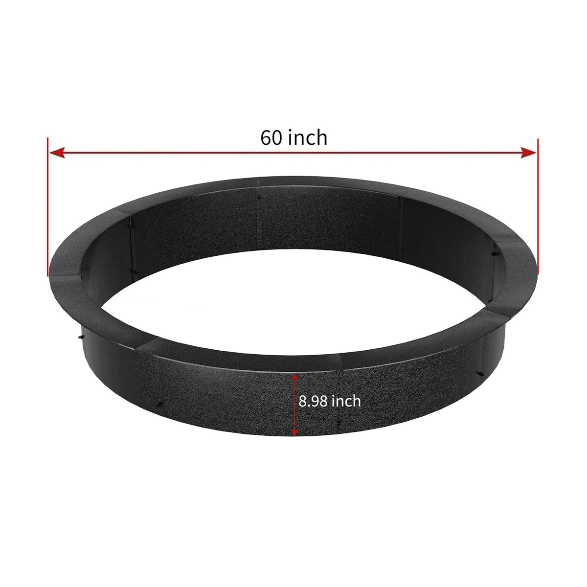 48/60 Inch Heavy Duty Fire Pit Ring For Outside, 1.4mm Carbon Steel Round Fire Pit Insert Liner For Backyard Patio Garden Camping DIY