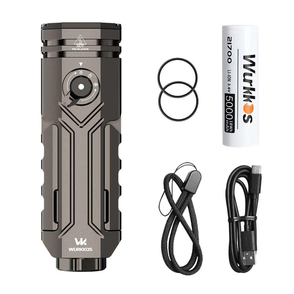 Wurkkos HD02 Flashlight 3200Lumen LED Camping Light, Rechargeable, Magnetic Flashlight, Folding Lantern, Camping & Emergency Use