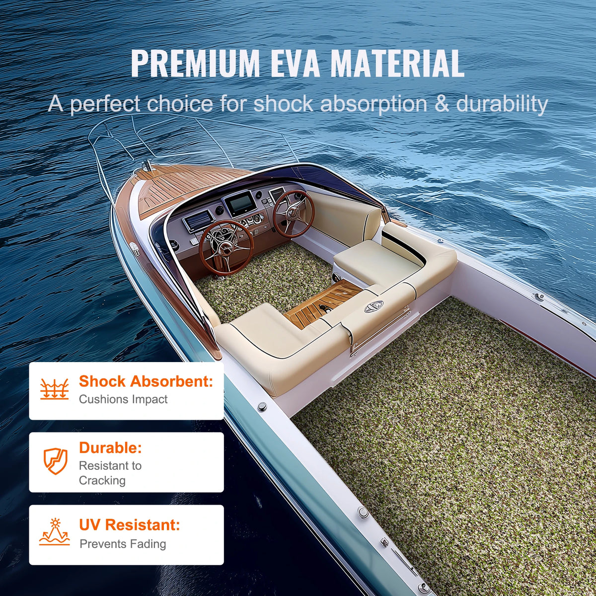 SucceBuy Boat Flooring EVA Foam Boat Decking Non-Slip Self-Adhesive Flooring Marine Carpet for Boats Yacht Pontoon Kayak Decking
