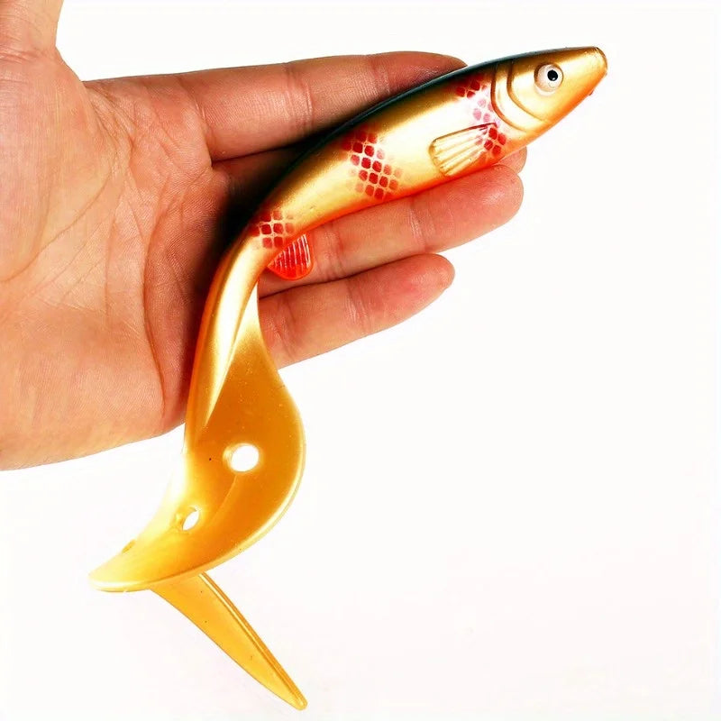 Lifelike 7.5" Curly Tail Swimbait - Slow-Sinking Action Triggers Strikes from Bass, Grouper & More. Saltwater/Freshwater.