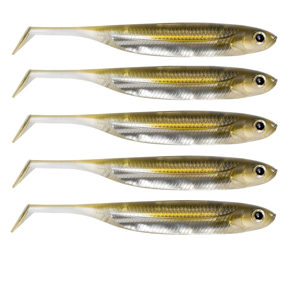 5Pcs Fishing Gear Accessories Soft Bait Set 10CM/12CM Color Flexible Reflective 3D Simulation Fishing Bait Durable Fishing Tool