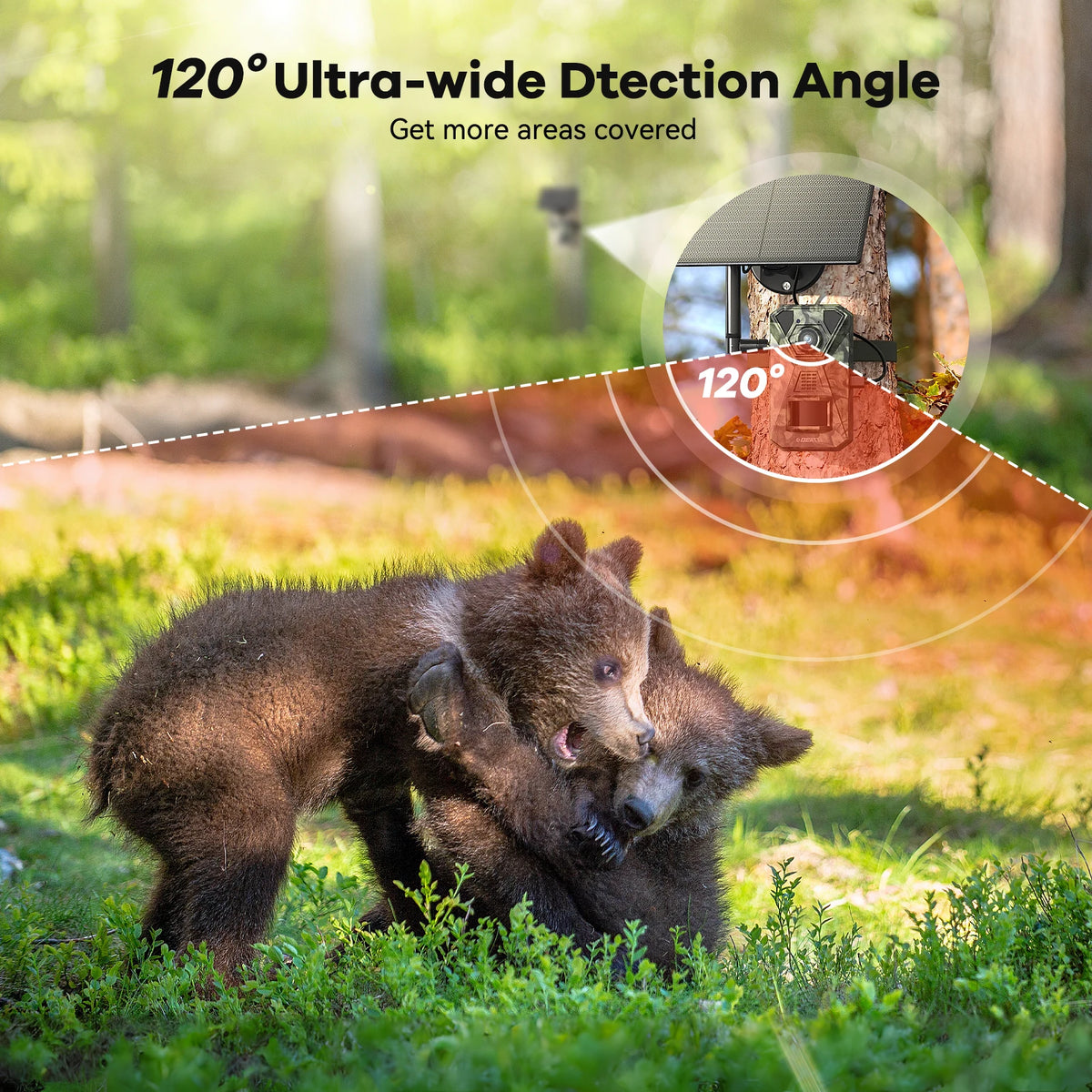 4G LTE Wildlife Camera with App, 2.7K Solar Hunting Trail Camera with SIM Card, Photo Trap Cam, PIR Motion Sensor, Night Vision  NO SD CARD