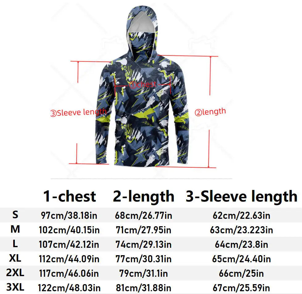 MALFC Men Hood Fishing Shirt long sleeve fishing t shirt uv protection Fishing Apparel