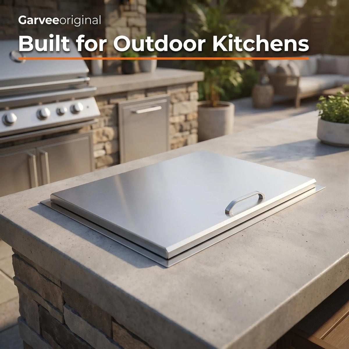 85QT Built‑In Ice Chest Cooler with Lid, Stainless Steel Drop‑In Ice Bin, 24H Cooling, Drain System for Outdoor Kitchen Bar Party