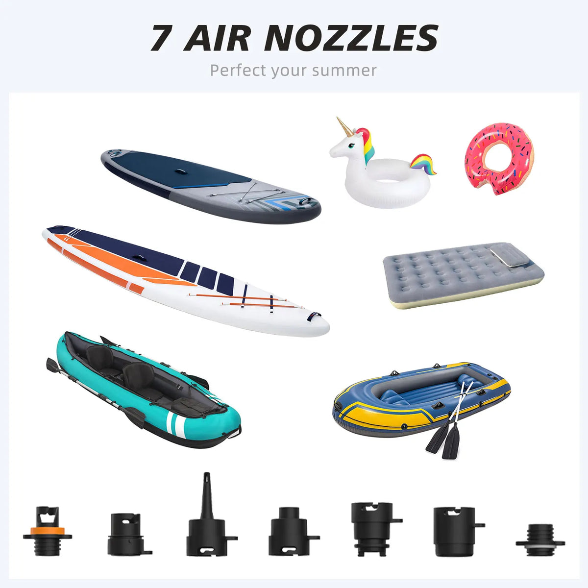 AIRBANK SUP Electric Air Pump with Battery 7800mAh 11.1V 20 PSI Max Rechargeable Battery Pump for Boards, Surf Kite