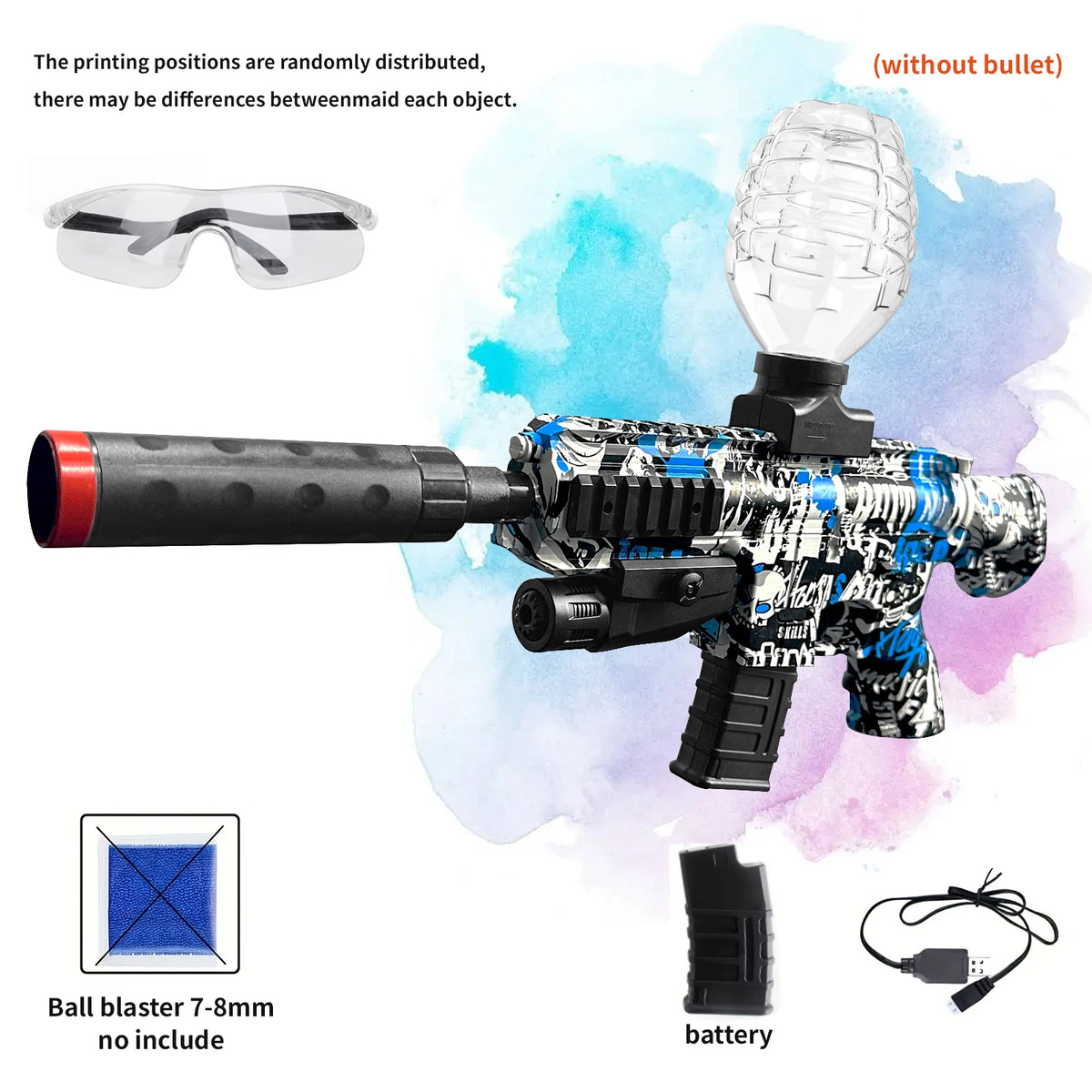 Electric Gel Ball Blaster Gun, Splat Gun High-Speed Splatter Ball Toy Gun ,Outdoor Activities-Fighting Shooting Team Game