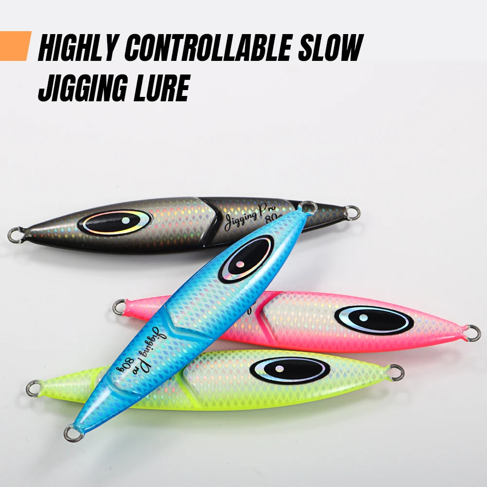 JIGGING PRO Slow Pitch Jigs 80g 100g 120g 150g Cranky Saltwater Shore Jigging Lure Luminous Spoon Metal Jig Fishing Lures