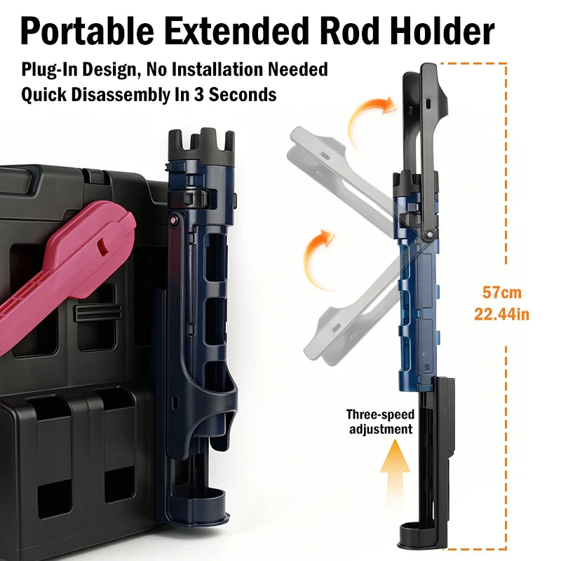 LEYDUN 2026 7000 32L Large Fishing Tackle Box Multifunction Capacity Stand Rod Holder Plastic Egi Box Fishing Boxes