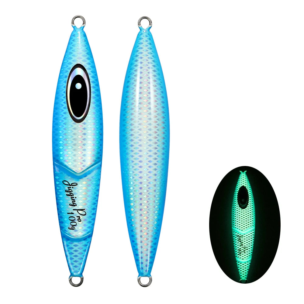 JIGGING PRO Slow Pitch Jigs 80g 100g 120g 150g Cranky Saltwater Shore Jigging Lure Luminous Spoon Metal Jig Fishing Lures