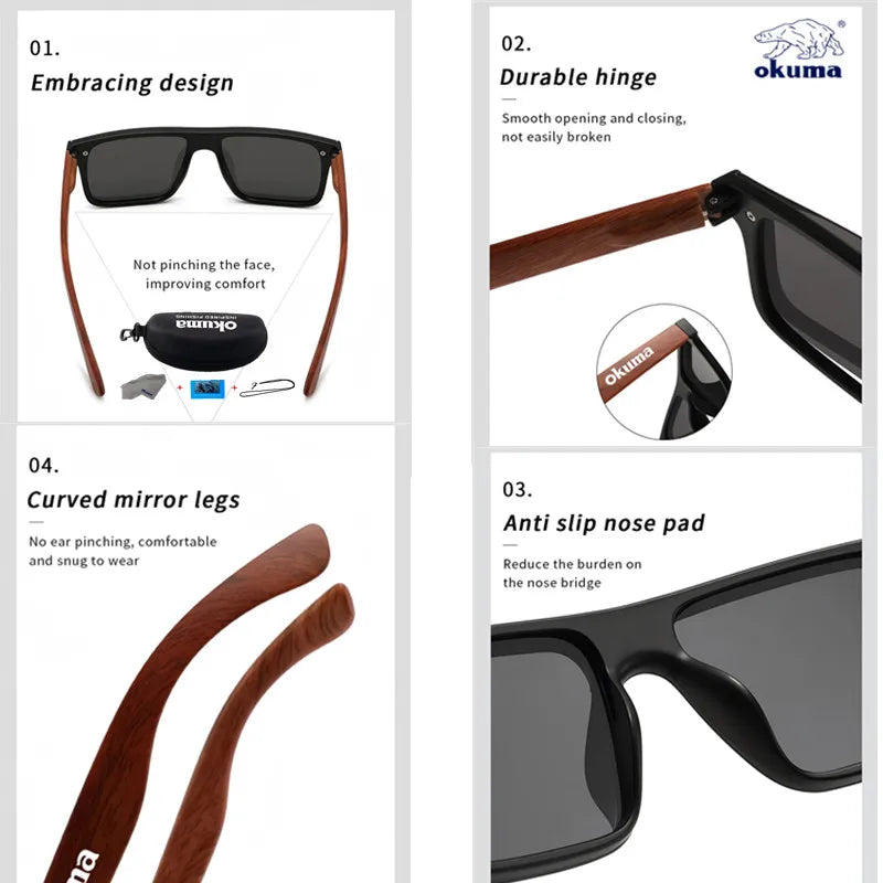 Okuma UV400 Polarized Sunglasses for Outdoor Cycling Hunting Fishing And Driving Fashionable Unisex Sunglasses