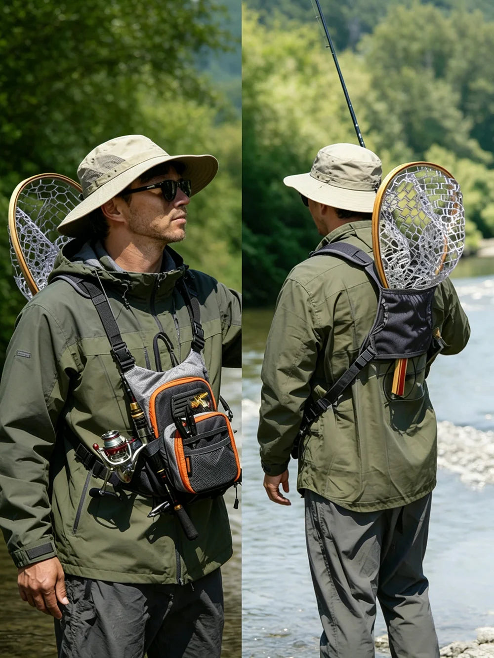 Fly Fishing Chest Bag for Storing Fishing Tackle, Holds Two Fly Boxes, Outdoor Fishing Bag, Fishing Supplies Storage Bag