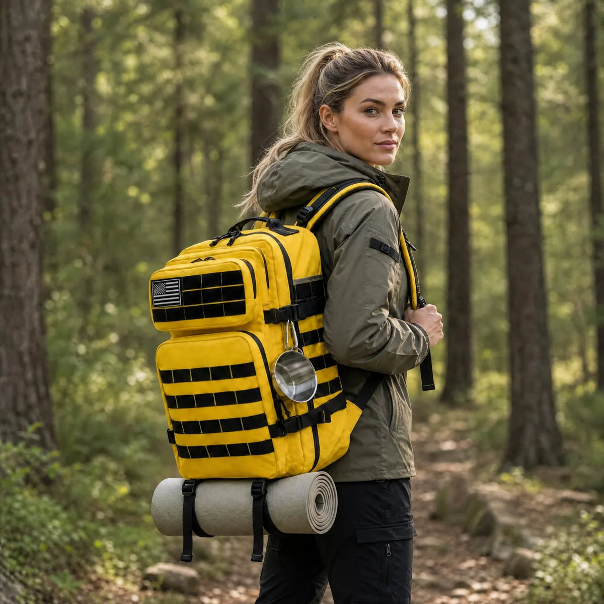 45L Tactical Hunting Backpack Molle Storage Bag Large Capacity Multi Pocket Wear Resistant Outdoor Hunting Gear Rucksack Durable Wild Shooting Daypack For Men Women Hunters Bushcraft Wilderness Trekking Camping Luggage Bag