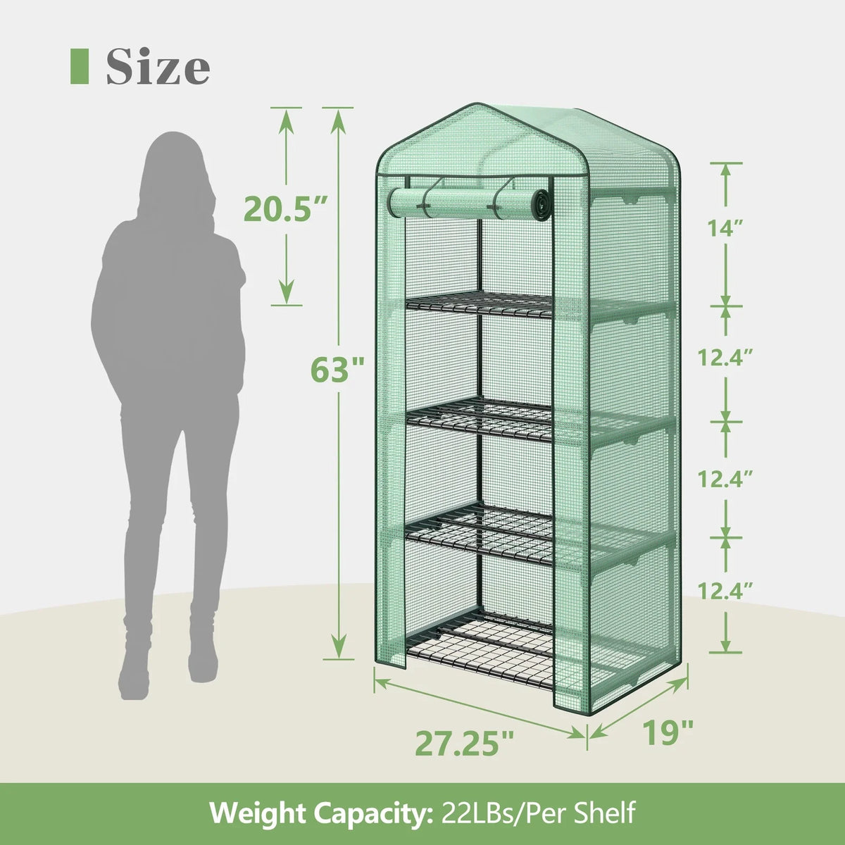 4 Tier Mini Greenhouse Indoor Outdoor Portable Waterproof Green House w/PE Cover