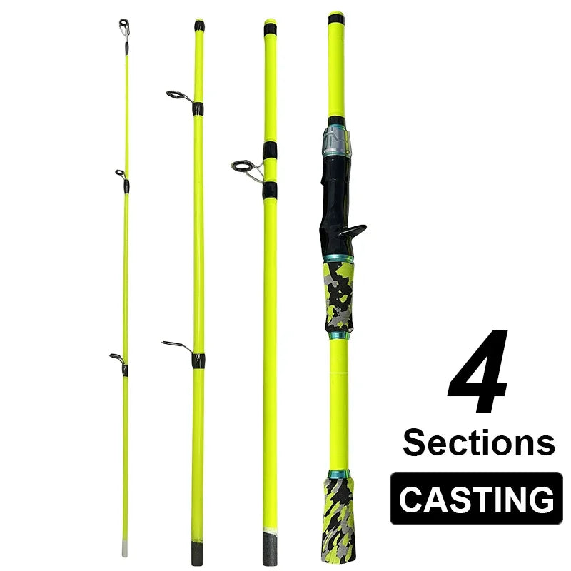 Spinning Casting Carbon Fishing Rod 4-5 Sections 1.8/2.1m Portable Travel Rod Spinning Fishing Rods Fishing Tackle For all Water