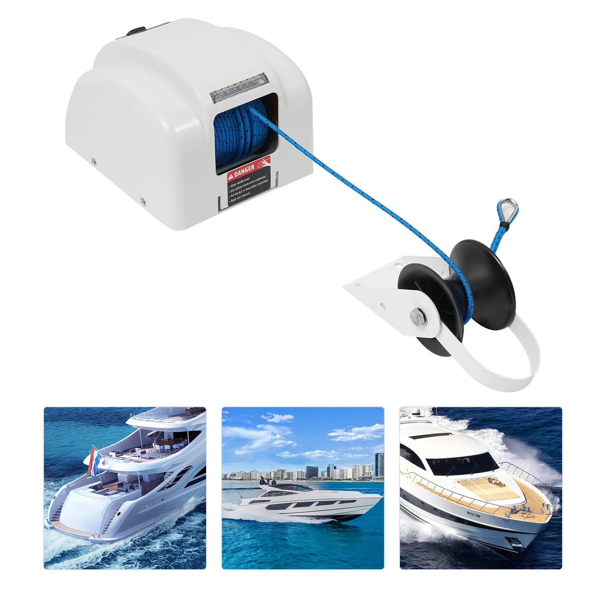 45LBS/25LBS Boat Electric Anchor Winch 12V Marine Saltwater Boat Windlass Kit w/ Remote Control & Bracket for Anchoring Dropping