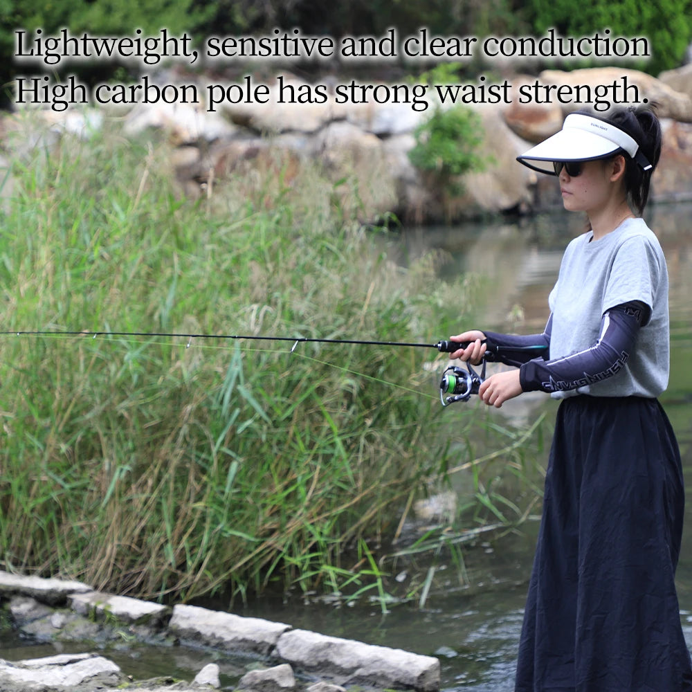 FISHINGFANS ORCA ULTRALIGHT UL SOLID TIP TAPERED HANDLE TROUT LAKE RIVER SPINNING CASTING FISHING ROD