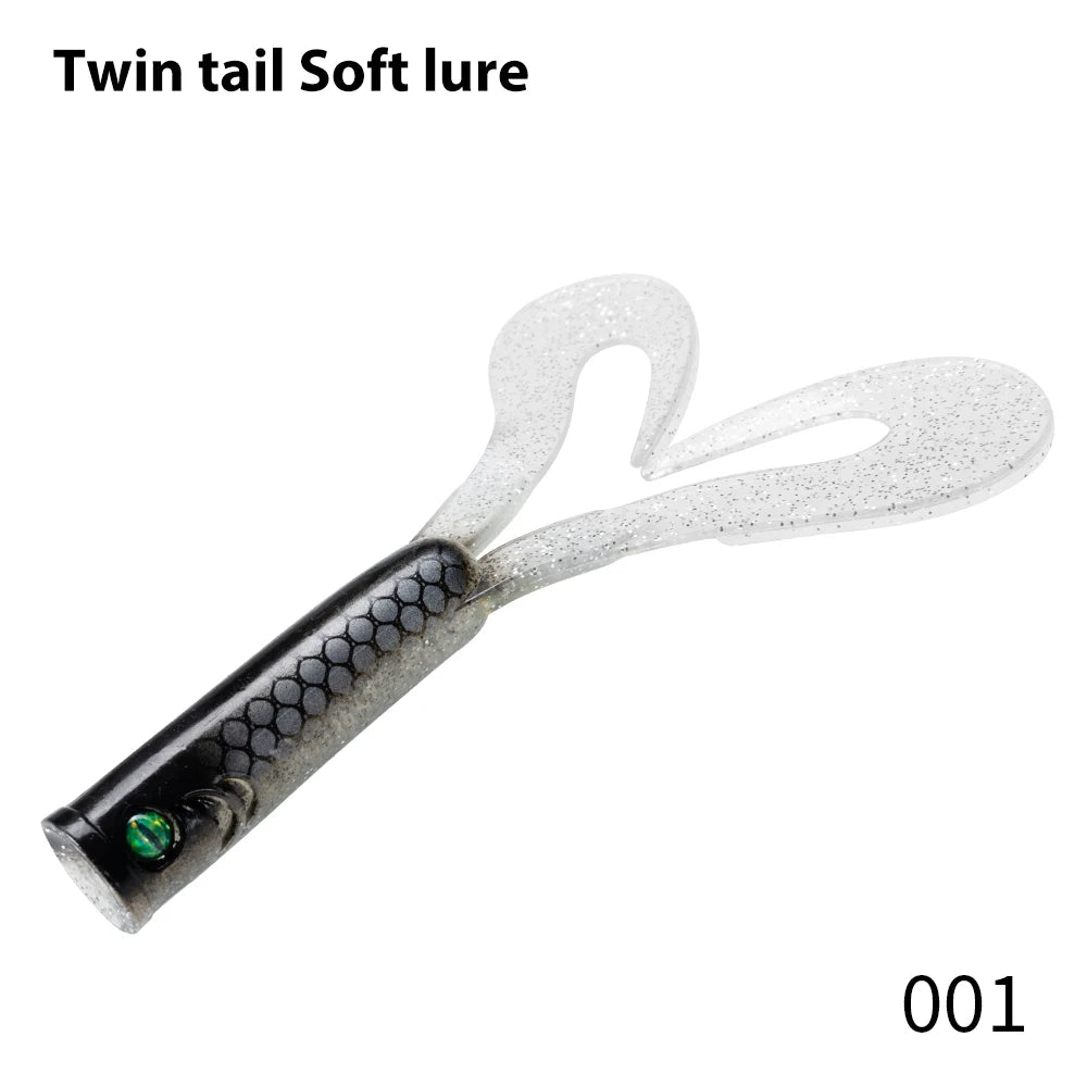 Hunthouse Twin Tail Trailer Soft Fishing Lure Silicone Spinning 145/175mm 21.7/36.7g PVC For Pike Barsch Zander Fish Accessories