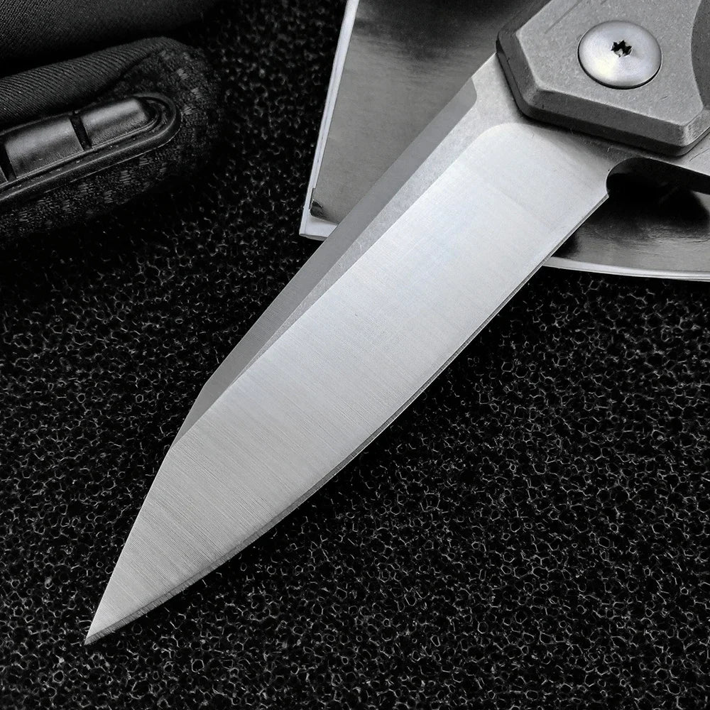 EDC Outdoor Hiking Fishing Folding Knife Camping Wilderness Climbing Knife Deep Clip Flipper Ball Bearing Pocketknife