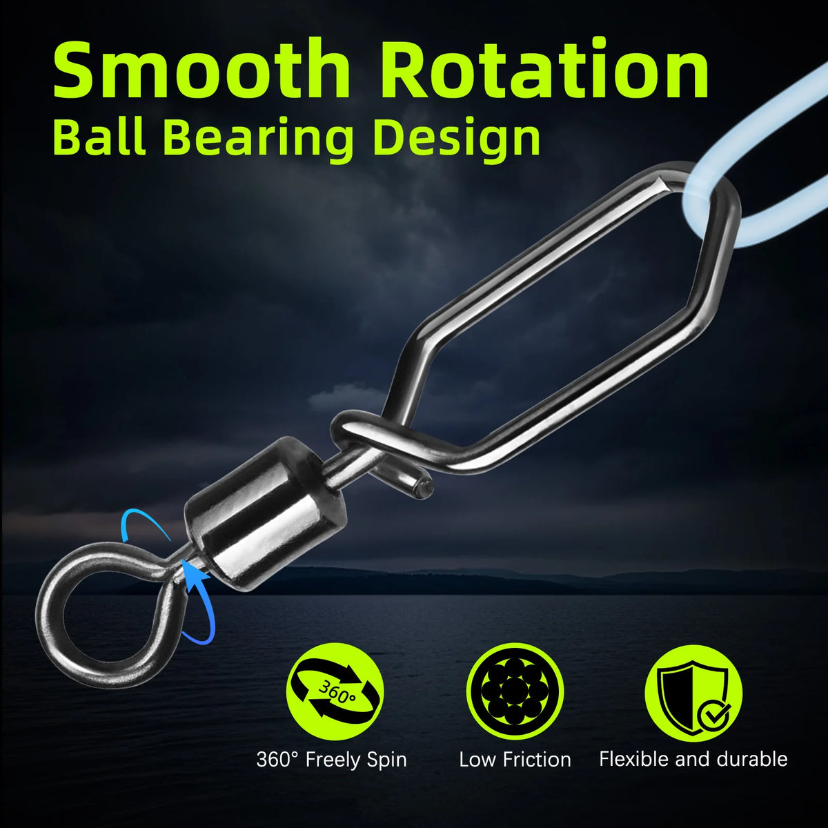 Fishing Swivels Snap 25~100Pcs Fishing Rolling Swivel Interlock Clip Barrel Swivel Snap Lure Line Connector Saltwater Freshwater