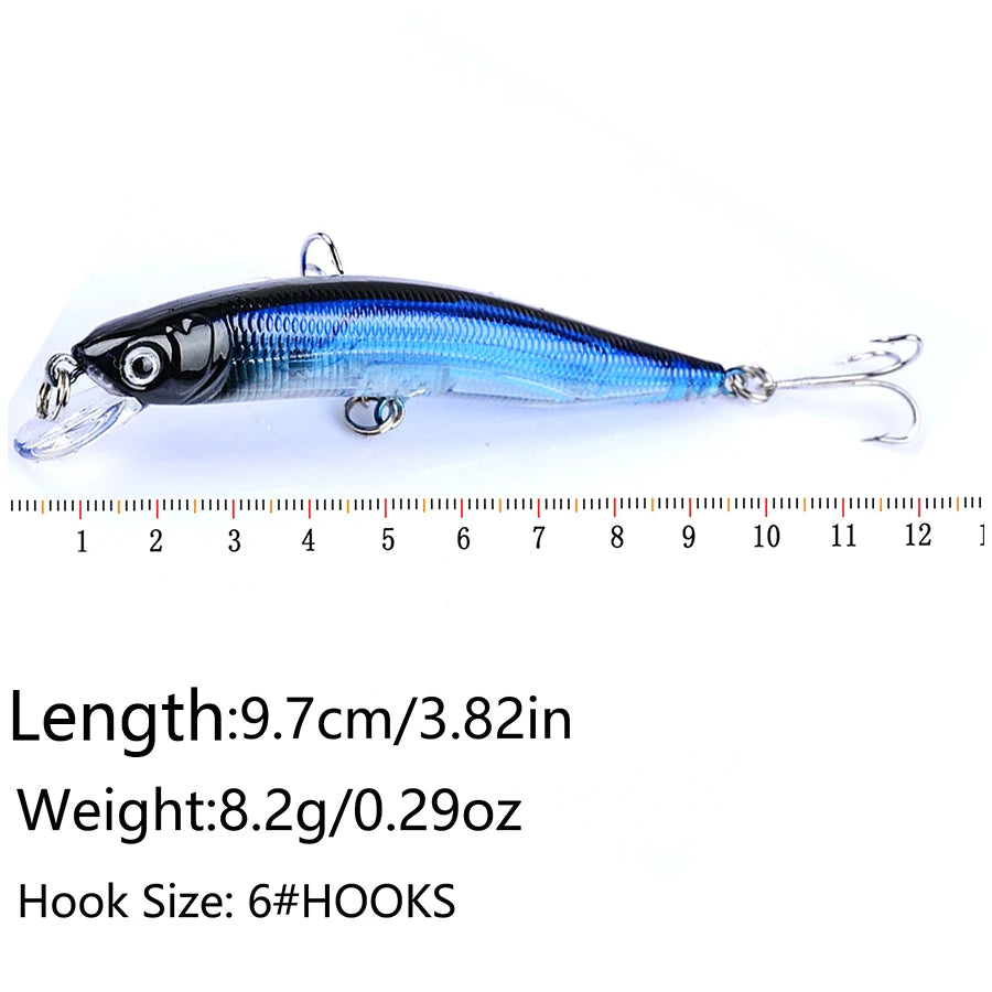 5PCS/box Premium Minnow Crankbait Fishing Lures Kit Bass Fishing Artificial Bait Set For Fishing Tackle JerkBait Bass Pike