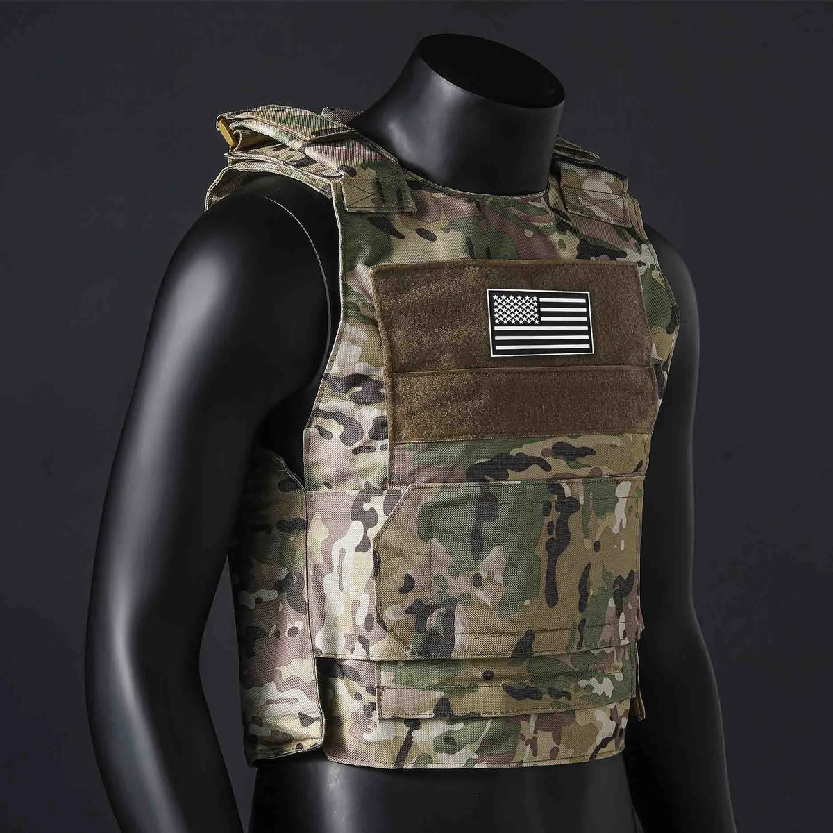 (Gift of American Flag) Quick Detachment Training Outdoor Vest Wilderness Adventure Equipment Training Clothes Black Eagle Vest