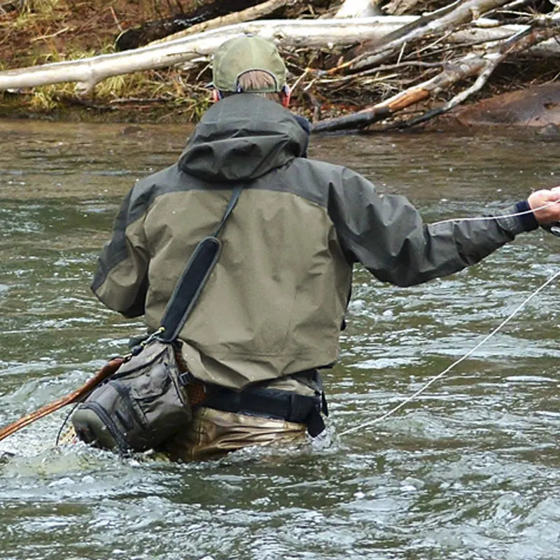 3-Layer Fishing Wading Jacket, Breathable Outdoor Fly Fishing Rain Coat for Men Lightweight Windbreaker with Detachable Hood