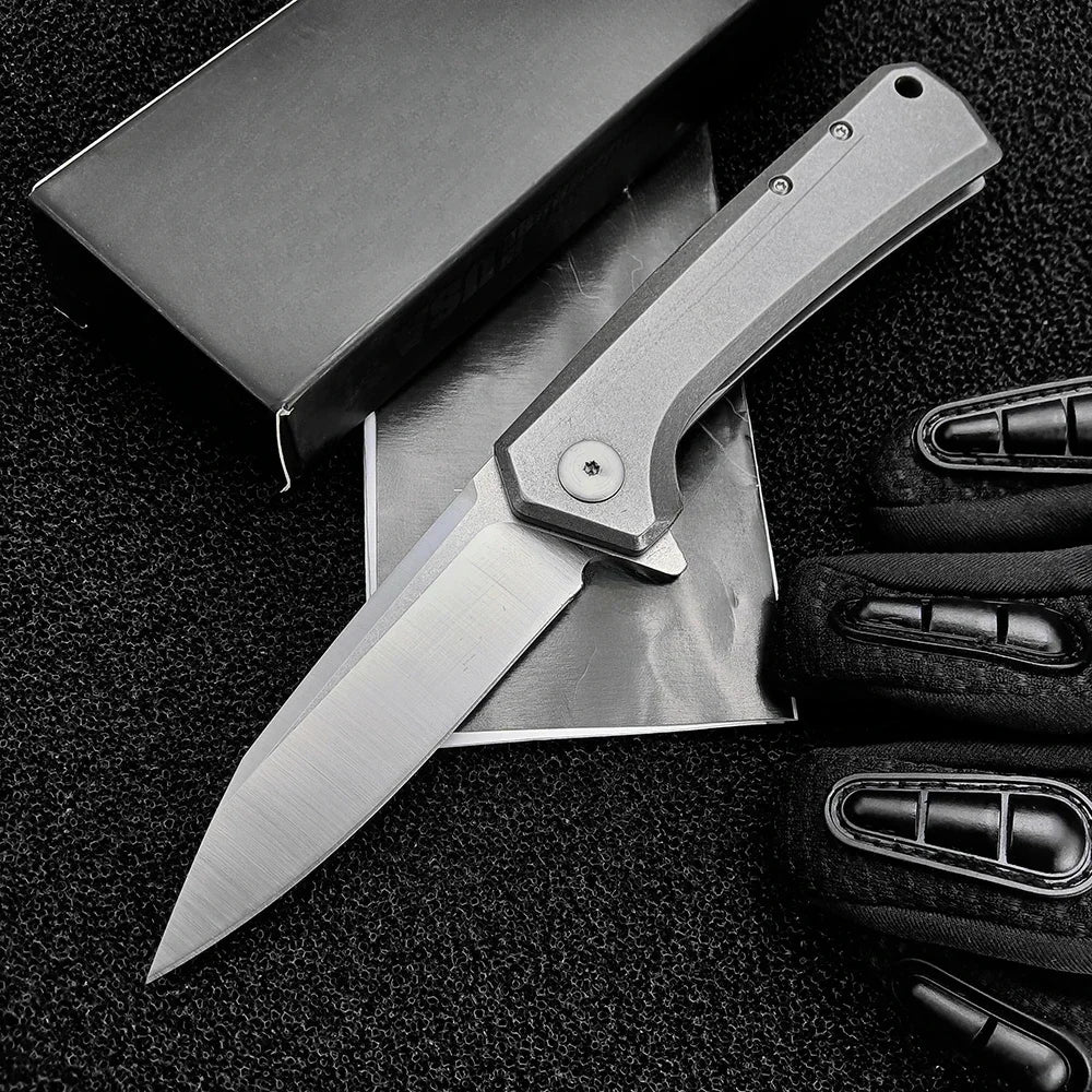 EDC Outdoor Hiking Fishing Folding Knife Camping Wilderness Climbing Knife Deep Clip Flipper Ball Bearing Pocketknife