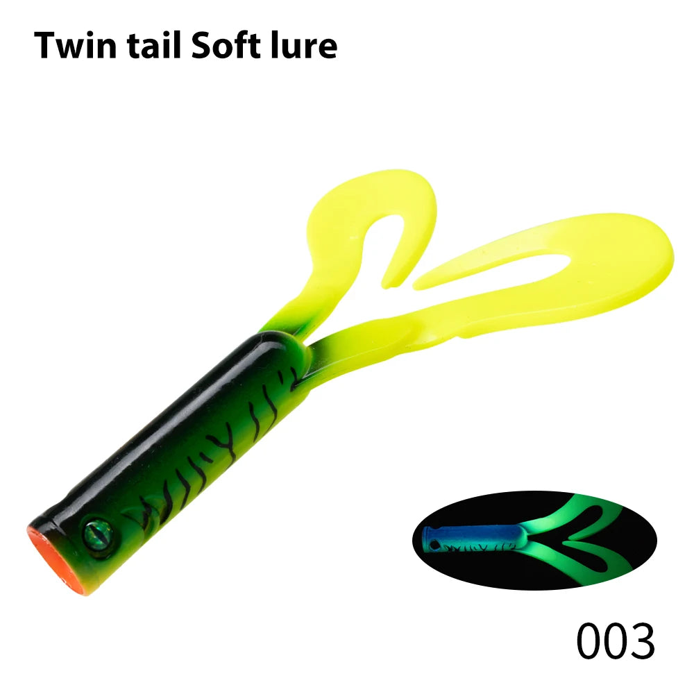 Hunthouse Twin Tail Trailer Soft Fishing Lure Silicone Spinning 145/175mm 21.7/36.7g PVC For Pike Barsch Zander Fish Accessories