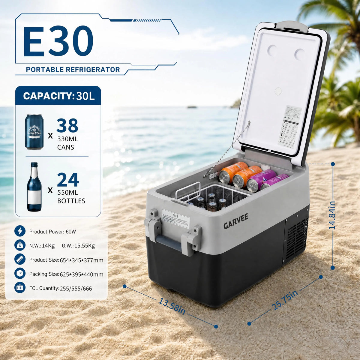 Portable 12V Car Refrigerator – Compact Automotive Cooler for Vehicles, Ideal for Travel, Road Trips, Camping – Reliable Car Interior Electronic Appliance