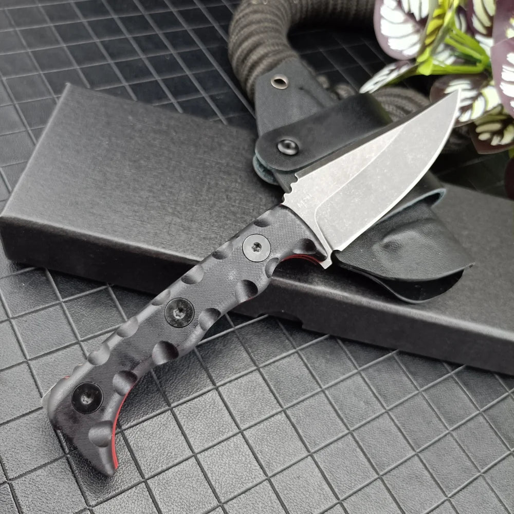TKELL 003 Knife Multi-functional Wilderness Rescue Tool EDC Straight Knife Cutting Knife Outdoor Camping & Fishing Gear with K Sheath Good Gift Ideas for Festivals