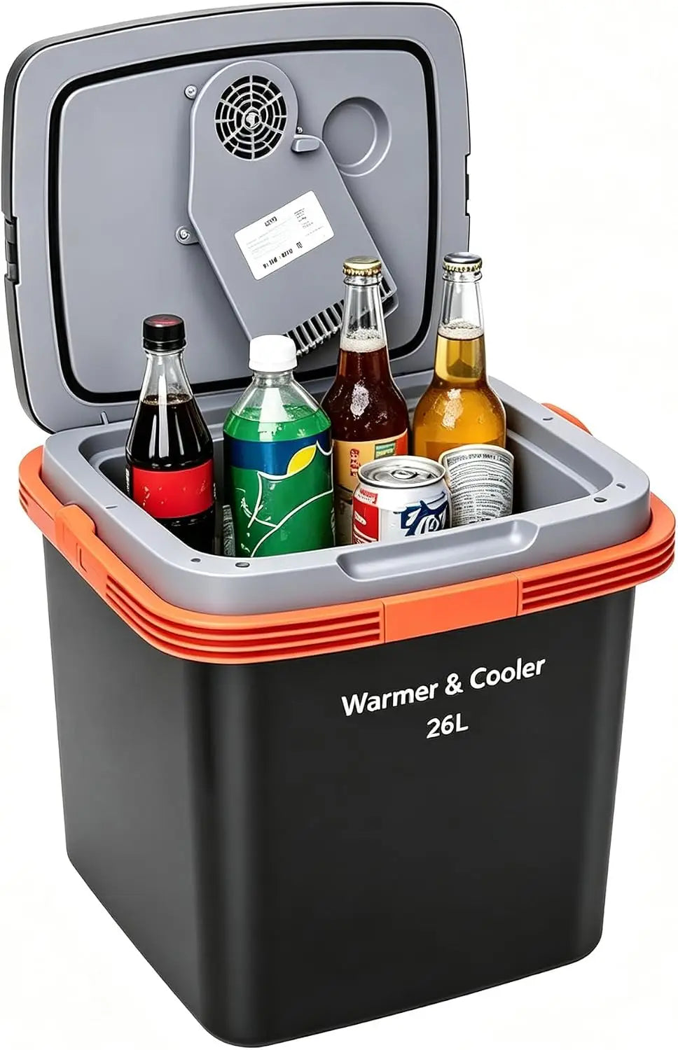 Tacleekii 26L Portable Car Refrigerator Mini Freezer  with Auto-Lock Handle Electric Cooler & Warmer Mini Fridge for RVs, Boats, Camping, Fishing