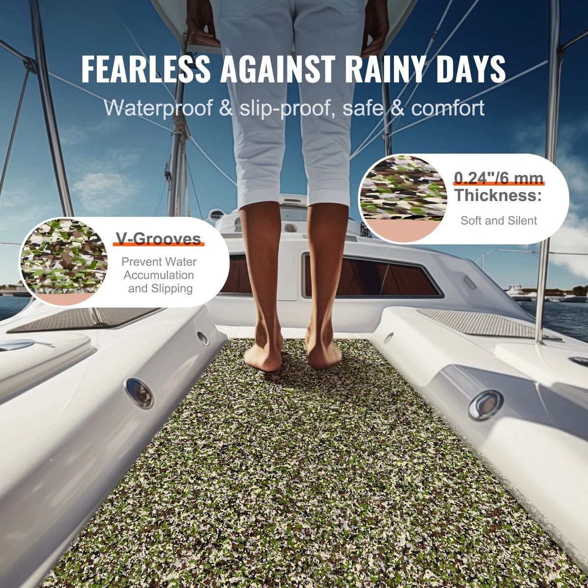 SucceBuy Boat Flooring EVA Foam Boat Decking Non-Slip Self-Adhesive Flooring Marine Carpet for Boats Yacht Pontoon Kayak Decking