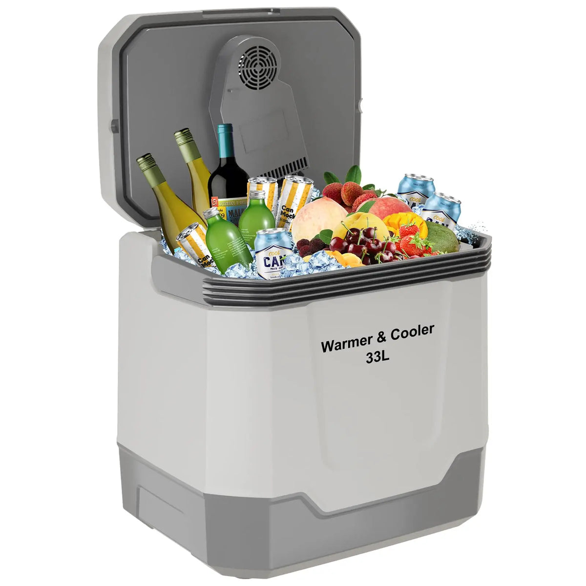 35 Quart Electric Cooler Warmer 12V Car Refrigerator 33L Plug In Cooler With 110V AC 12V DC Auto Lock Handle For Car Truck Home