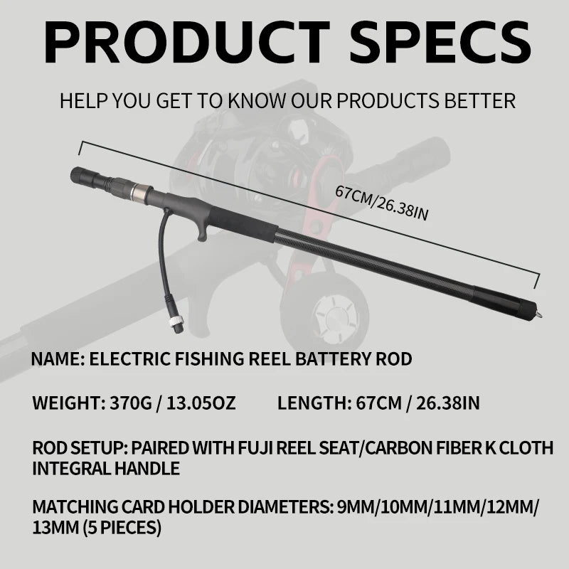 Electric Reel Charging Built-in Lithium Battery Fuji Seat 5 Dia PC Lock Aluminum Alloy Rod Tip Lure Boat Jigging Fishing Rod