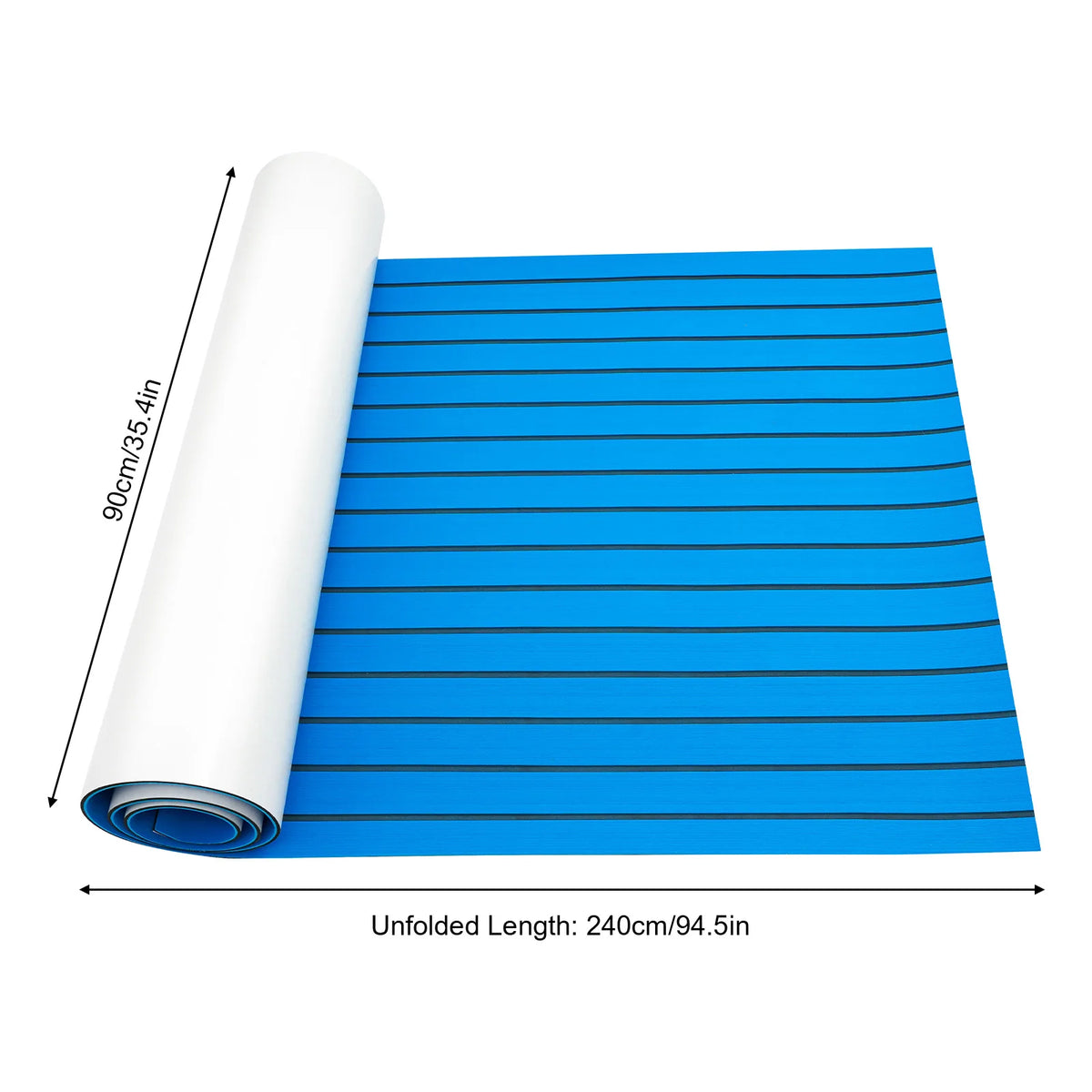 240×90x0.6cm Self-Adhesive EVA Foam Boat Marine Flooring Faux Teak Decking Sheet Striped Yacht Mat Washable