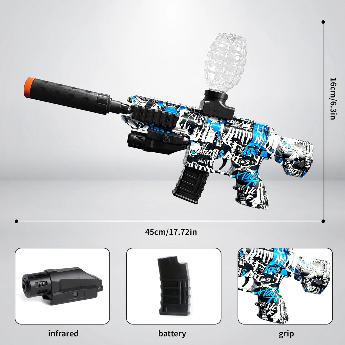 Electric Gel Ball Blaster Gun, Splat Gun High-Speed Splatter Ball Toy Gun ,Outdoor Activities-Fighting Shooting Team Game