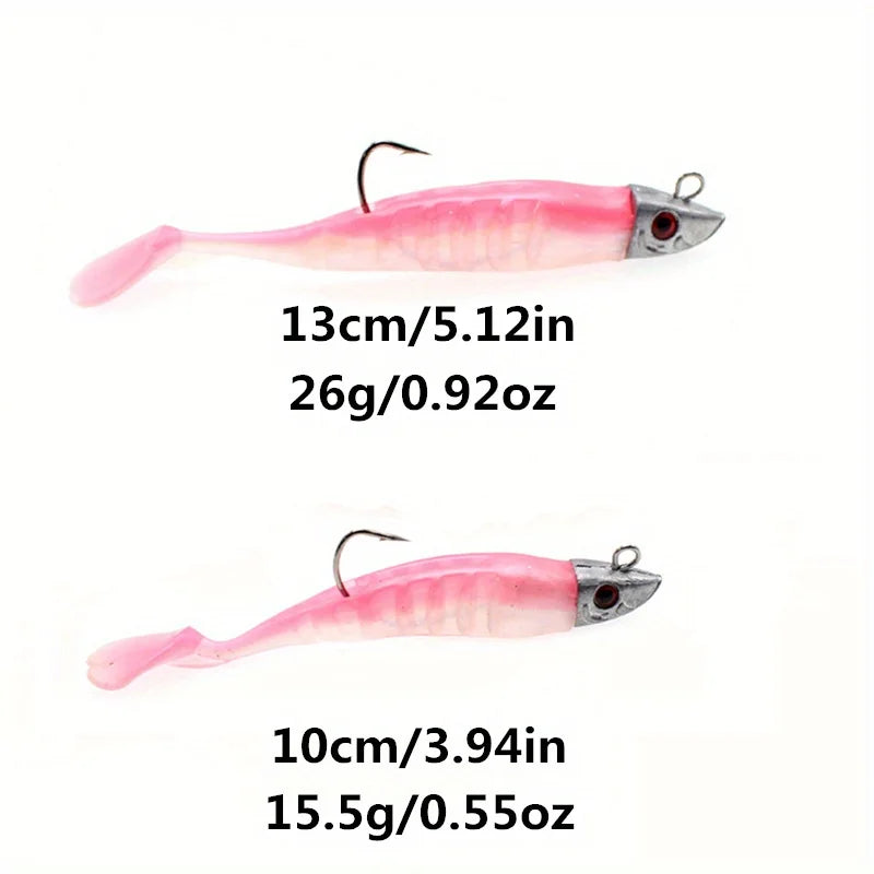 Mixed 6-Piece Set of Jig Head Soft Baits, 3.94inch / 5.12inch Paddle Tail Swimbaits with Jig Heads Suitable for Saltwater and Freshwater Fishing, Detachable Lures, Suitable for Bass, White Catfish, Rockfish